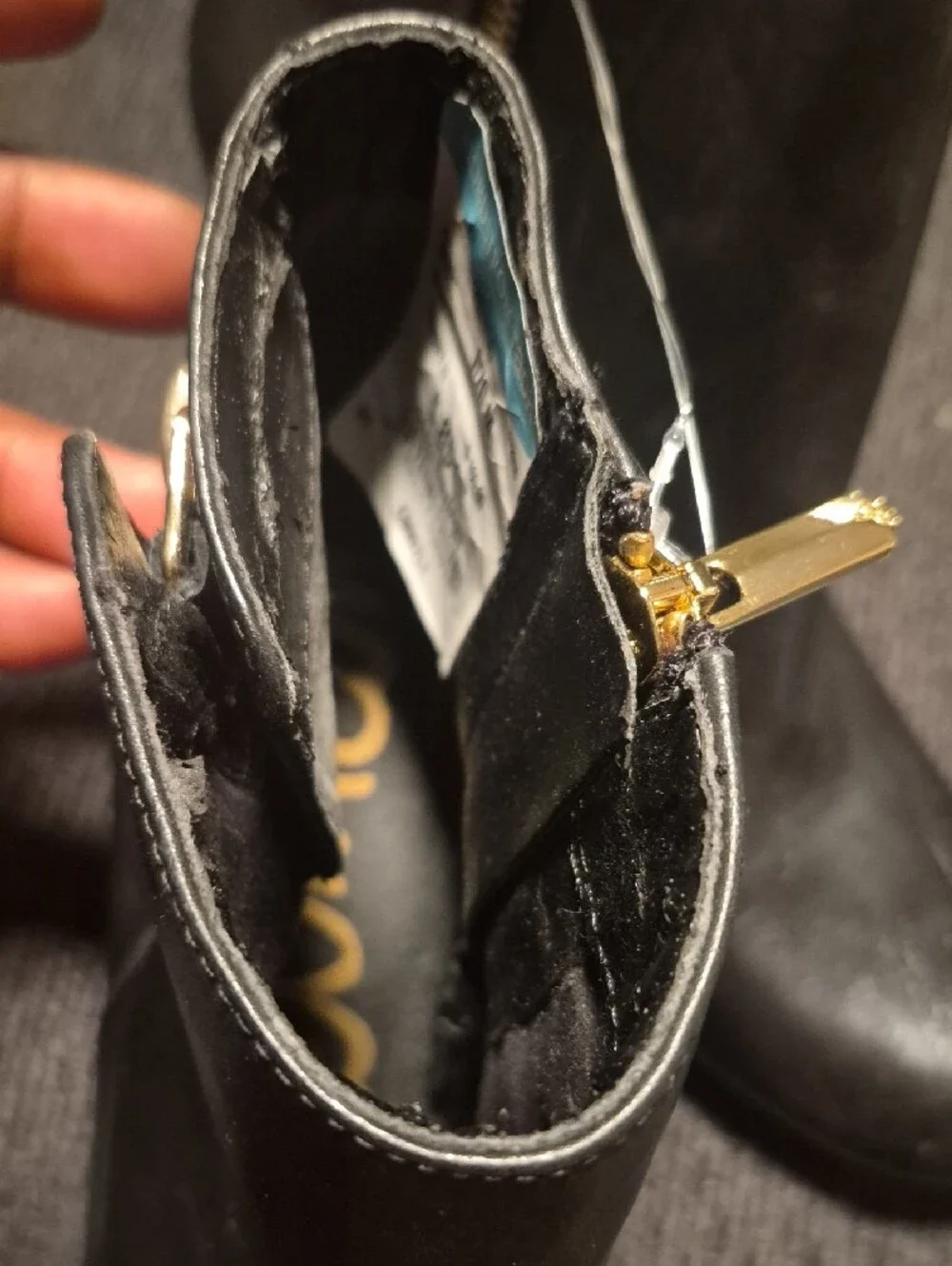 Sam Edelman Black Ankle Booties with Gold Buckle Detail